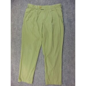 Bills Khaki Pants Mens 38x30 Green Solid Pleated Chino Cotton Made in USA